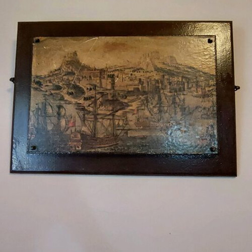 Wooden vintage painting used 38x54