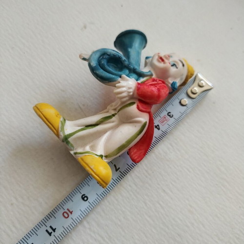 Vintage clown figurine made in Italy, like new, 8 cm