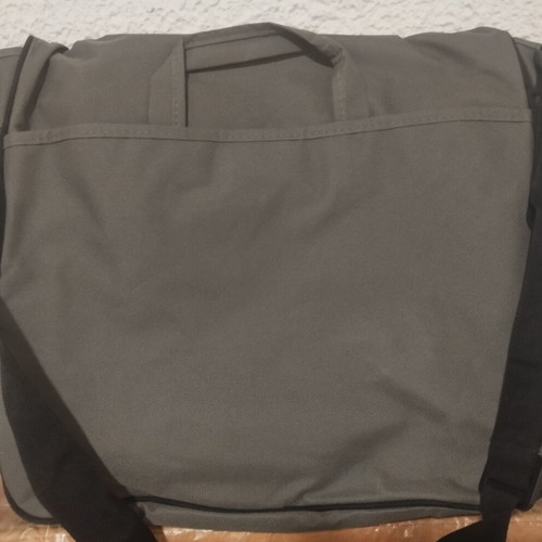Messenger bag with lining and multiple pockets, grey-black, 43x38 cm