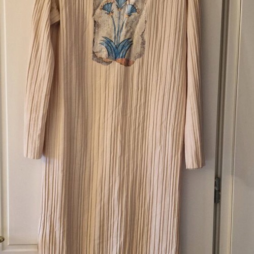 Dress with Minoan flower used, beige, size Large