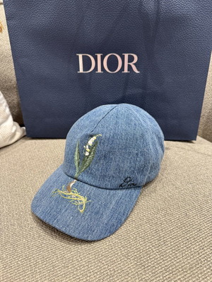 Dior Embroidered Denim Cap Like New Size M