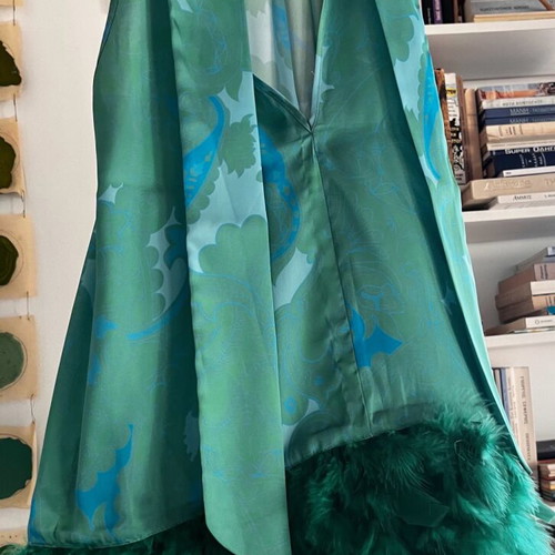 Halter-neck top Lynne like new with feathers, size S