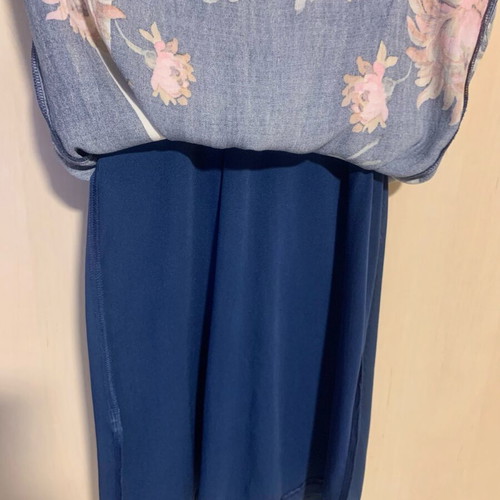 Zara dress used, long satin navy blue -  9,00 - Vendora.cy