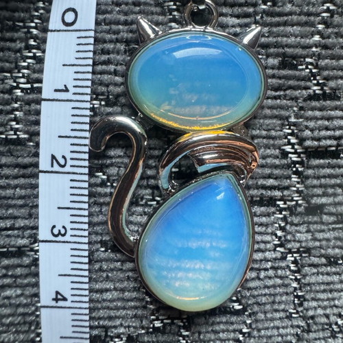 Cat necklace with opal stone new