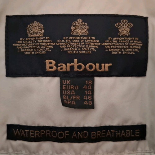 Barbour unisex beige jacket like new, sizes L-XL