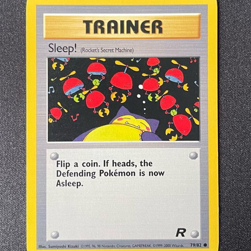 Sleep! Trainer Card Pokémon TCG Team Rocket 1999-2000 like new