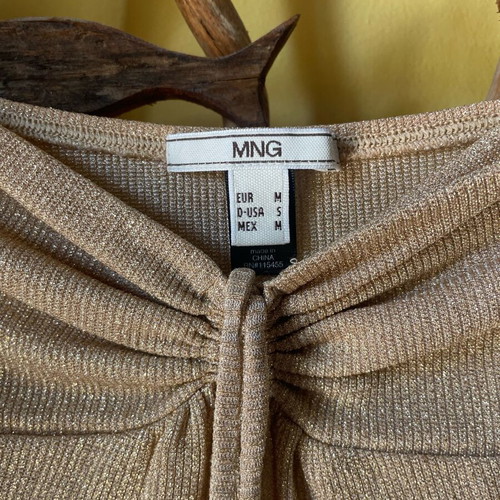 Gold Strapless Top Mango size M like new