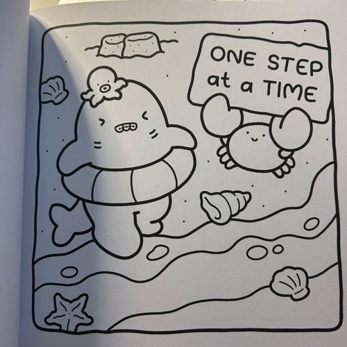 Cozy Vibes colouring book with 45 handwritten pages