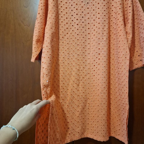 Tunic Miss Rosy like new, orange broderie anglaise, size L