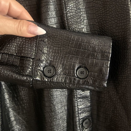 Zara vintage crocodile leather shirt, black, size S