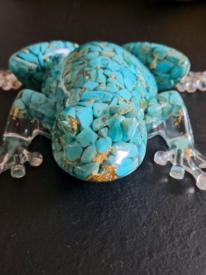 Decorative turquoise frog handmade, new