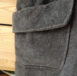 Sleeveless wool coat C&A used, brown, mohair blend