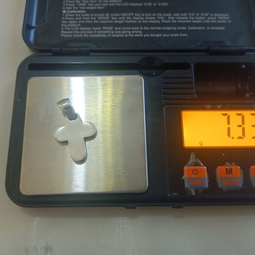Silver cross pendant like new with polished finish