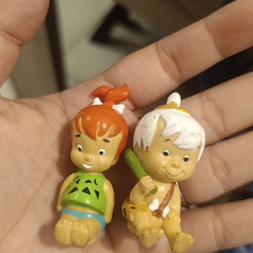 Vintage Flintstones figures Pebbles and Bamm-Bamm used