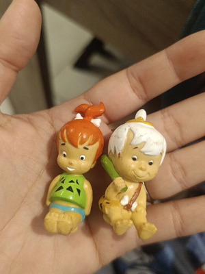 Vintage φιγούρες Flintstones Pebbles και Bamm-Bamm μεταχειρισμένες