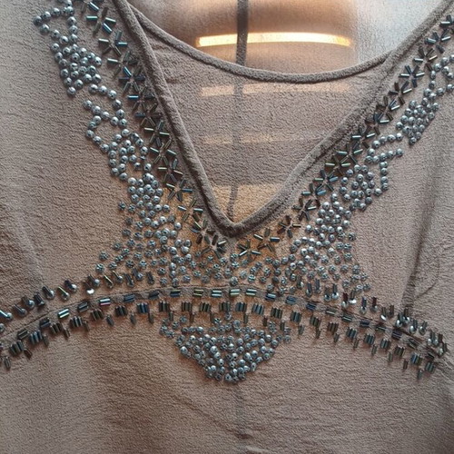 See through blouse like new, brown, size S