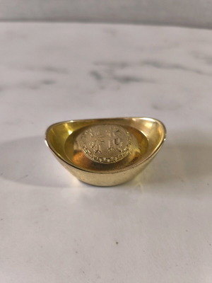 Bronze Yan Bao boat coin used