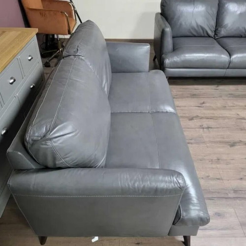 Gray leather sofa set three-seater and two-seater new