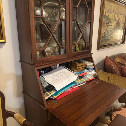 Wooden showcase-secretary used furniture by Varagkis