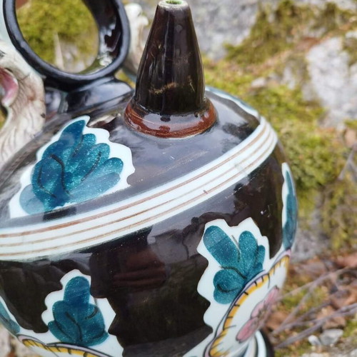 Handmade ceramic container for olive oil, wine used