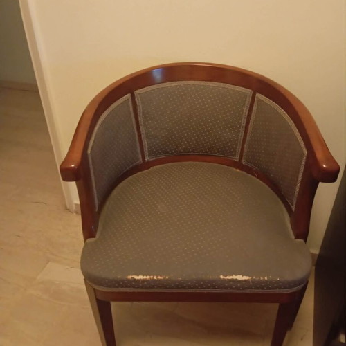 Vintage armchairs with solid wood frame, set of 2