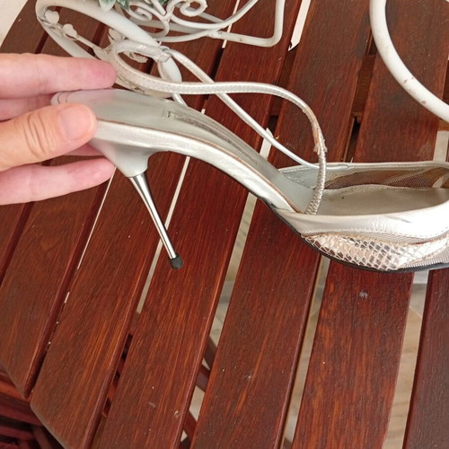 Gianna Kazakou leather heels size 41 silver like new