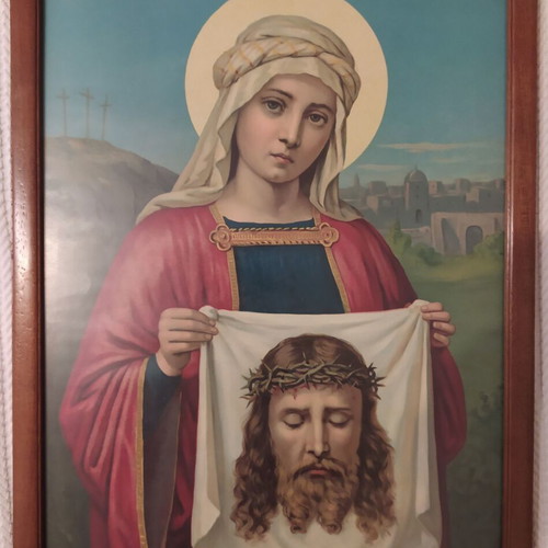 Old lithograph Saint Veronica like new