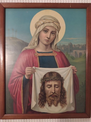 Old lithograph Saint Veronica like new