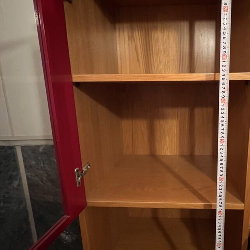 Custom Made Display Cabinets and Bookcases Set of 2, Oak Veneer Wood