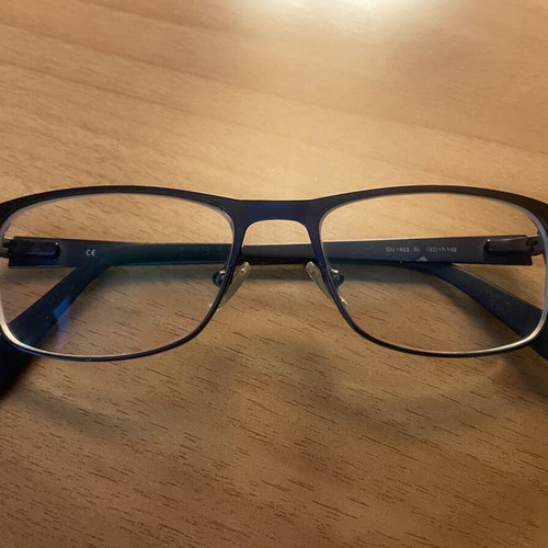 Guess eyeglasses used, blue frames with myopia lenses