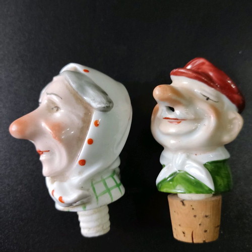 Porcelain corks set of 2, likely German from 1930s