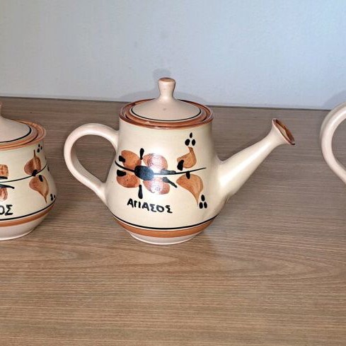 Agiassos ceramics used, set of 4 pieces