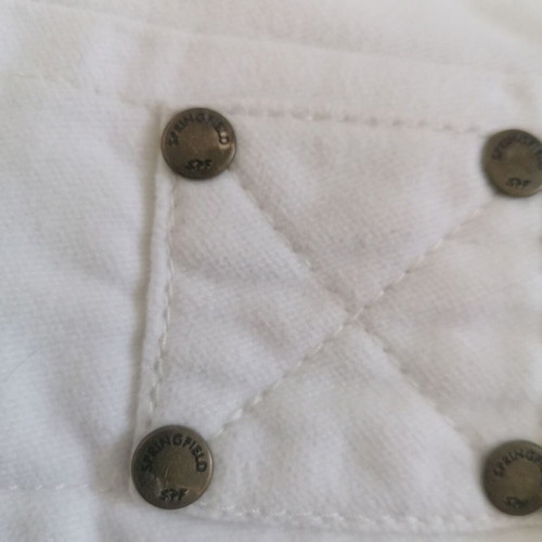 White Springfield denim jacket used, soft and warm, sizes S-M
