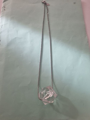 Transparent necklace with silver chain used