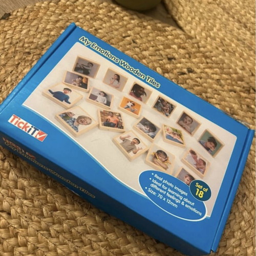 Montessori wooden emotions tiles