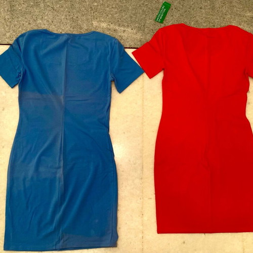 Benetton dresses new, vintage 1996, pack of 2, 100% cotton
