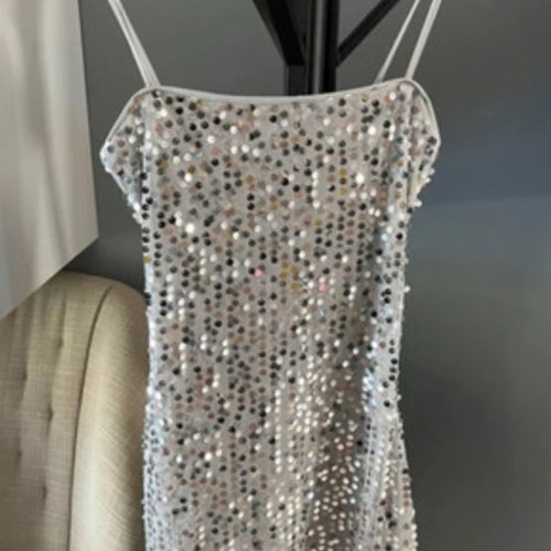 Mini dress XS like new with sequins silver by H&M