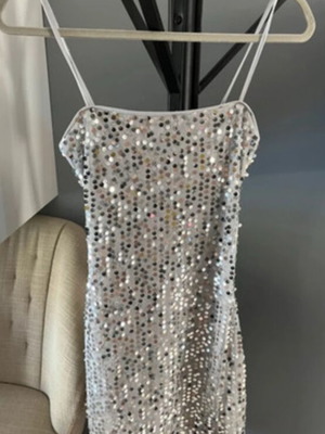 Mini dress XS like new with sequins silver by H&M