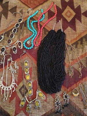 Jewelry like new, colorful faux bijou and handmade