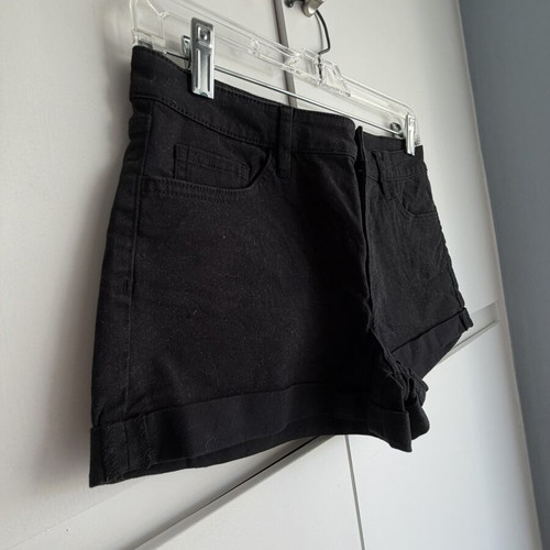 H&M high-waisted black denim shorts, size EUR 38 / US 6