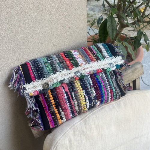Boho handmade clutch bag colorful