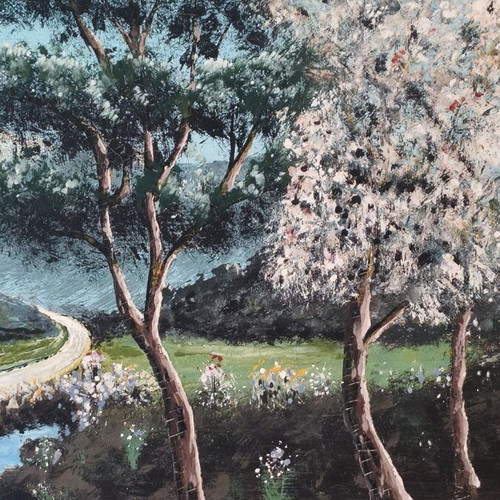 Painting used, bucolic theme, 0.75×0.60 m, oil paint