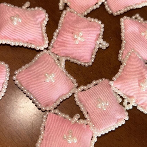 Fabric baptism favors set of 18 pink without decorations like new