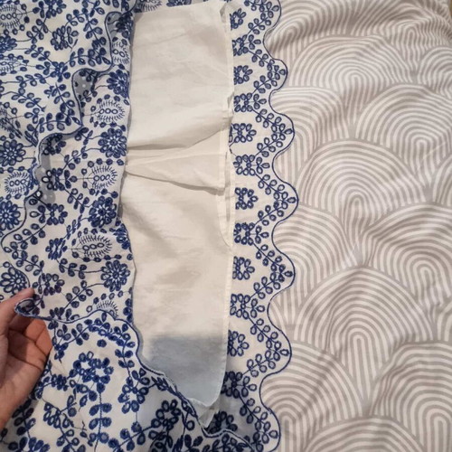 HM midi crochet dress blue and white like new, size 34