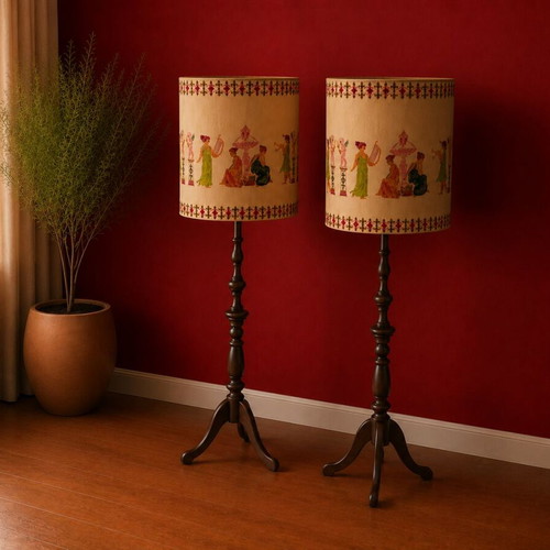 Set of two floor lamps like new, solid wood