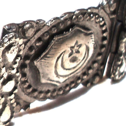 Men's Ottoman silver solid warrior belt used