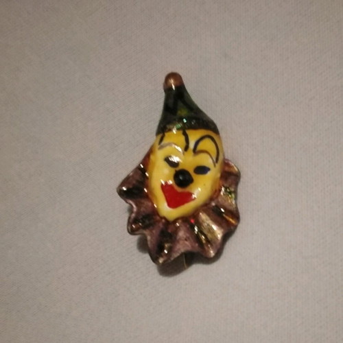 Antique handmade metal pin like new multicolored
