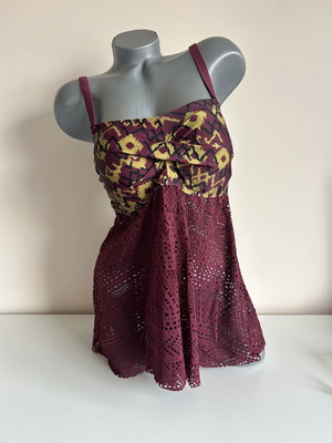 Tankini swimsuit new, size M/L, red and yellow