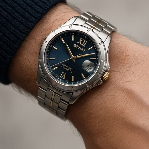 Seiko 8F32-0079 Perpetual Calendar watch used, unisex, titanium