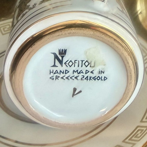 Neofitou Keramik espresso cup and saucer set with 24K gold